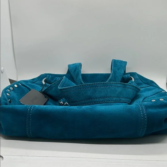 Desmo NWT Teal Suede Boho Double Handled Satchel Purse Bag 🌸🌸 - Picture 4 of 6